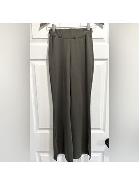OAK + FORT Pull On Flare Split Hem Pants Forrest Green Trousers Size Small